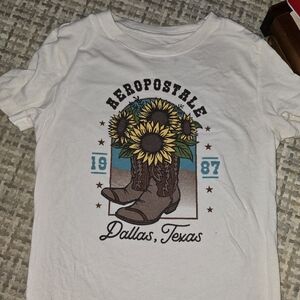 Aeropostale Graphic Tee with Sunflower and Boots